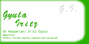 gyula iritz business card